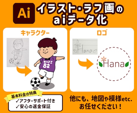 手描きイラストやラフ画をトレース・データ化します ココナラ最安値！カラーのお任せも承ります！ イメージ1