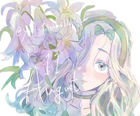 あなたを誕生花でイラスト化します 誕生花擬人化イラスト花と人物を一体化したイラスト イメージ1