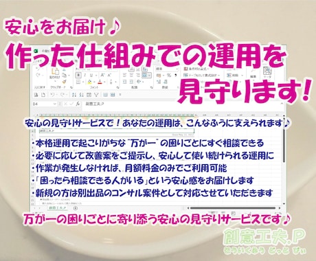 安心をお届け♪作った仕組みでの運用を見守ります 万が一の困りごとに寄り添う安心の見守りサービスです♪ イメージ1