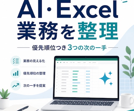 AI・Excel業務の詰まりを即日整理します 優先順位つきの3手を文書でお渡しします イメージ1