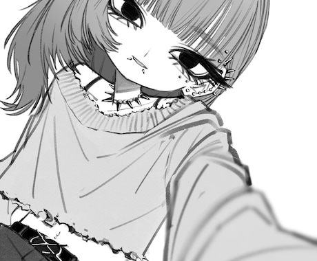 ダークなかっこ可愛い女の子描きます ピアス、ウルフなどかっこ可愛い印象の女の子が好きな方！！ イメージ2