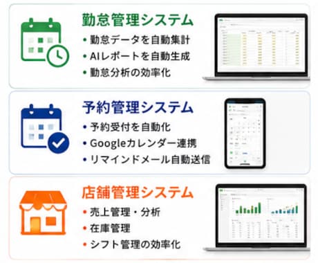 紙・Excel管理を効率化します 手作業の入力・集計・管理業務を自動化します イメージ2
