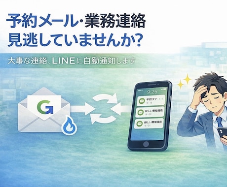 メール通知をLINEに自動連携します 予約通知や給与明細通知をLINEに自動転送 イメージ2