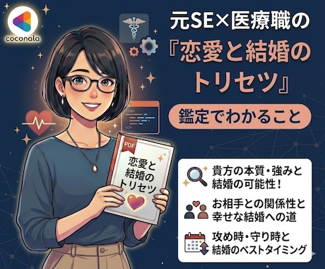 元SE×看護師✨あなたの恋・結婚の攻略本作成します 四柱推命の論理的な分析！恋愛と結婚のトリセツ贈ります！ イメージ1