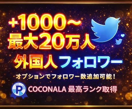 X・旧Twitterの外国人フォロワーを増加します X・旧Twitterフォロワー1000増加！ イメージ1