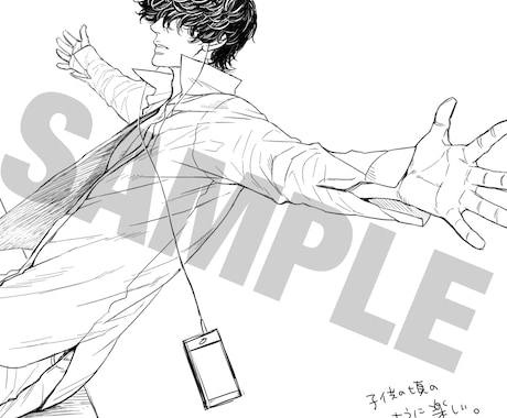 かっこいいエモいイラスト描きます アイコンやヘッダー画像、プレゼントにも！【デジタル鉛筆絵】 イメージ2