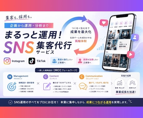 インスタをマルっと運用します SNS運用代行はお任せください イメージ1