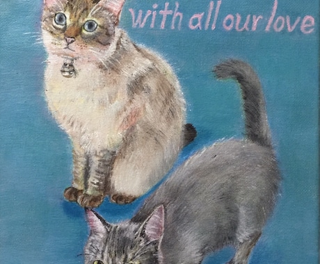 油彩にて可愛い動物の絵を描きます ワンちゃんや猫ちゃんなど、あなたの大好き♡を形にします！ イメージ1