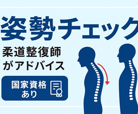 肩こり腰痛姿勢分析＆セルフケアをアドバイスします 経験豊富な柔道整復師が猫背・巻き肩・反り腰など歪みをチェック イメージ1