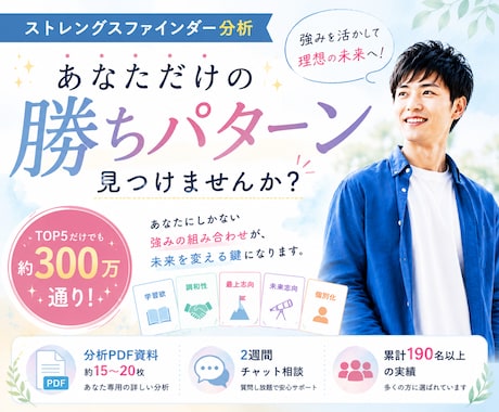 ストレングスファインダー分析&悩み解決します チャットで完結！あなた専用の読み込み資料＆2週間質問し放題！ イメージ1