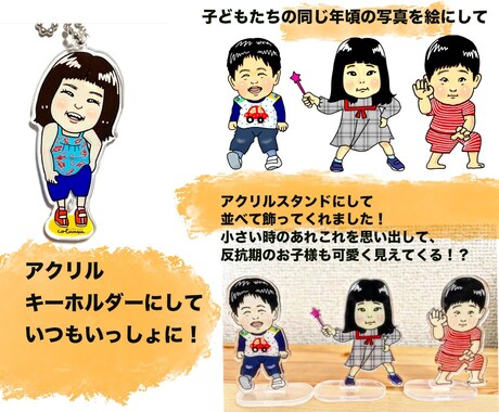 お子様の全身キャラクターを作ります 思い出の表情・服・ポーズを永遠に残せます！ イメージ2