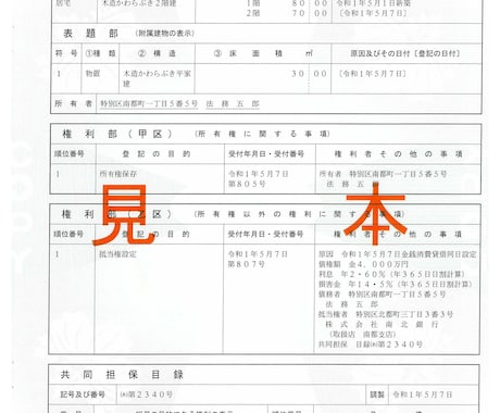 不動産登記情報を代行取得します 登記事項証明書、公図、地積測量図、建物図面等代行取得します イメージ1