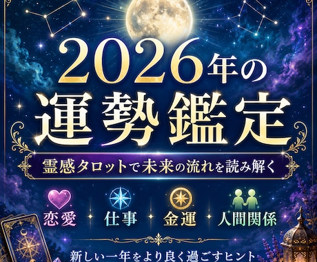 2026年の運勢を霊視鑑定いたします 2026年の全体運・恋愛運・仕事運・金運・人間関係の流れ イメージ1