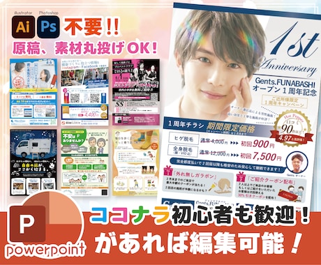 パワーポイント納品のチラシデータ作成します イメージ1
