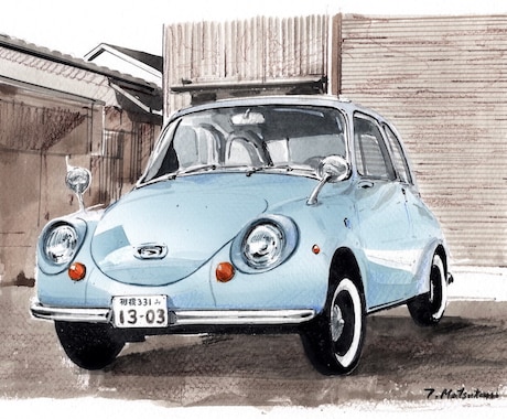レトロな車描きます 昔懐かしい国産車を手描きで描きます。 イメージ1