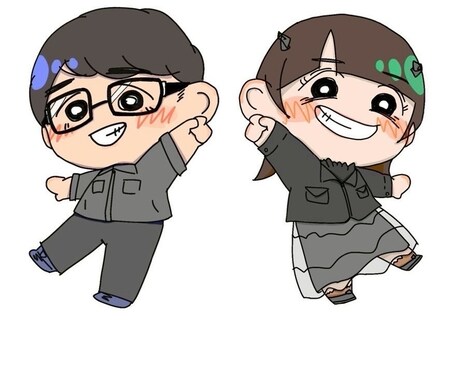 オリジナルキャラクターのデフォルメ絵を描きます 顔まんじゅう～全身絵まで可能。早めの納品も可能です。 イメージ1