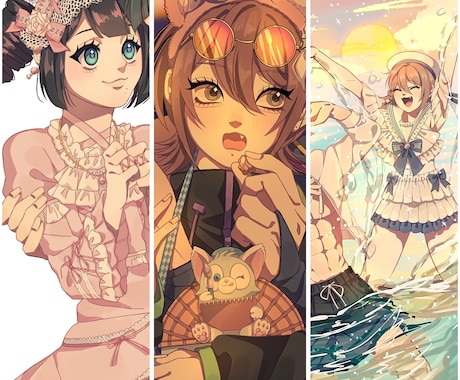 ご希望のイメージに寄り添うイラストを描きます 立ち絵/二次創作/オリキャラ/ちびキャラ/夢絵なども対応！ イメージ2