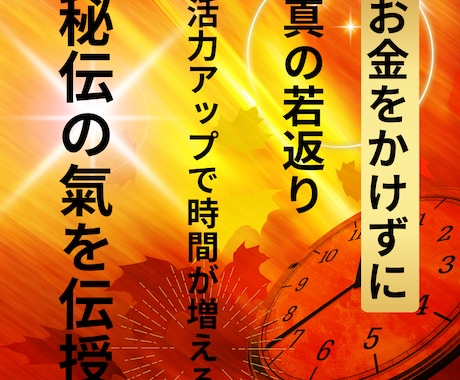 最強◆自分で秘伝の氣が使える様に！年齢逆行します 24時間を36時間で生きる感覚！活力復活する真のエイジレス イメージ1