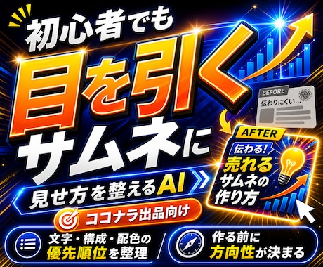 初心者のココナラサムネをAIで整えます CanvaもAI画像生成も迷わず使えるサムネ設計AI イメージ1