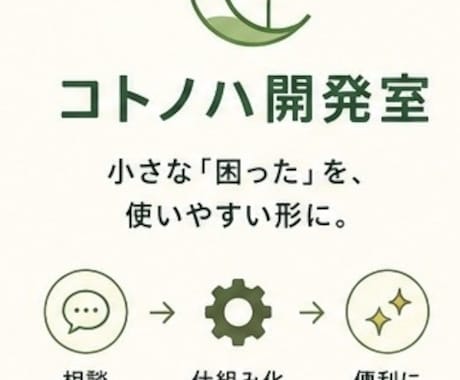 面倒な作業を楽にするツールを作ります 小さな「困った」を一緒に解決します イメージ1