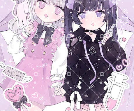 一枚絵やSNSなどのアイコン描きます 配信画面やSNSのアイコンヘッダーに！ イメージ1