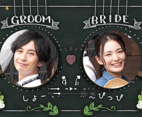 ウェルカムボード風オープニングムービー作ります アニメーションが楽しい♪おしゃれで可愛い結婚式ムービー！ イメージ2