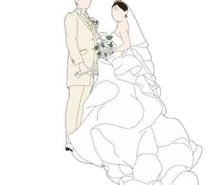 結婚式で使えるお二人のイラスト描きます ペーパーアイテムやウエルカムスペースに使えるイラストです！ イメージ1