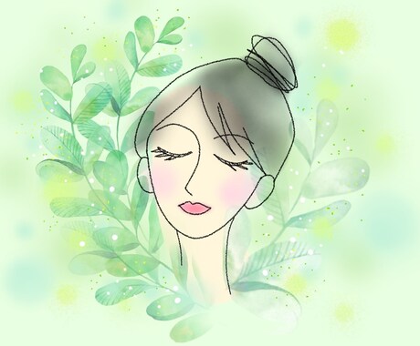 SNSアイコン用の優しい雰囲気のイラスト描きます お好きな花や植物を組み合わせた絵で自分らしさをアピール♡ イメージ2