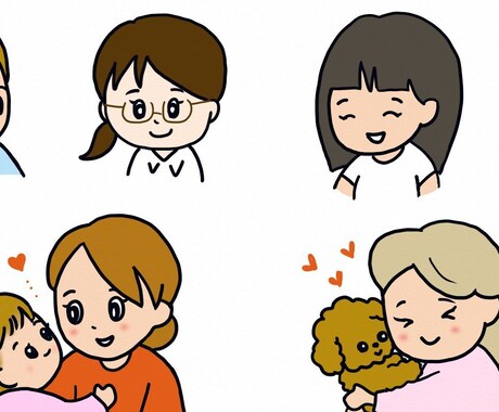 ゆるかわ！似顔絵・アイコン・イラスト制作します 【愛犬･猫】とのツーショットを優しいタッチでお描きします イメージ2