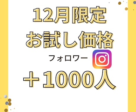 半額!　インスタフォロワー1000人増やします 業界最安。12月のみの割引価格、新規出品お安くしております