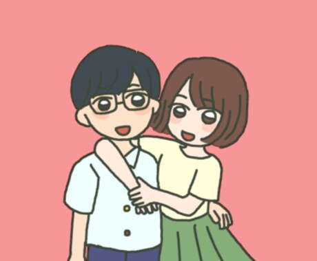 おめめキラキラ！カップルの似顔絵イラスト描きます アイコンや記念日のお祝いにぜひどうぞ！ イメージ2