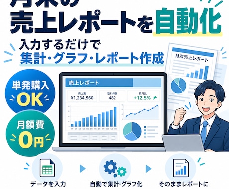 毎月の売上レポートを自動作成します イメージ1