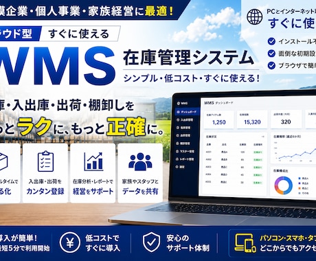 小規模　倉庫管理システムます 単純な倉庫のIN/OUT/在庫のシンプルシステムです イメージ1