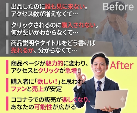 売れるココナラページへ徹底改善アドバイスします あなたのサービスを「売れるページ」へ劇的変身させます！ イメージ2