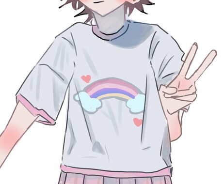 SNSで使えるアイコンをお描きします ファンシーで弾けた笑顔のアイコンをお描きします イメージ2