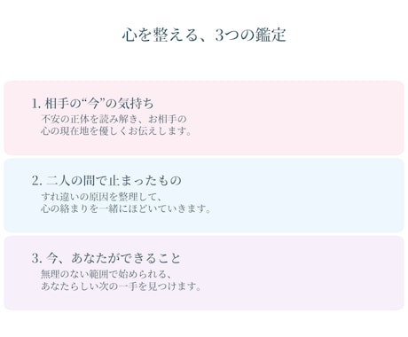 復縁できる？相手の本音と今とるべき一手を伝えます 連絡が来ない夜、相手の頭の中を一緒にほどきます イメージ2