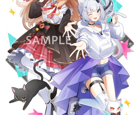 VTuberや配信者の方向け！全身イラスト描きます 商用利用可！キービジュアル、アクスタなどにどうぞ！ イメージ2