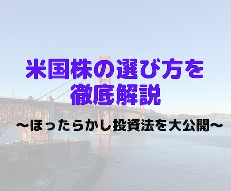 株式投資【米国株投資法】を具体的に解説します 【1週間無制限コンサル付き】なんでも質問にお答えします イメージ1