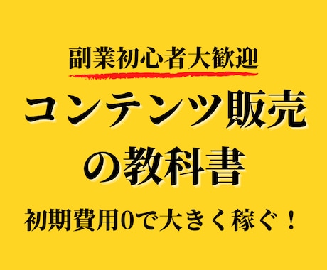 副業初心者でもコンテンツ販売が出来るようになります 副業やるならコンテンツ販売！リスク0で大きく稼ぐ！ イメージ1