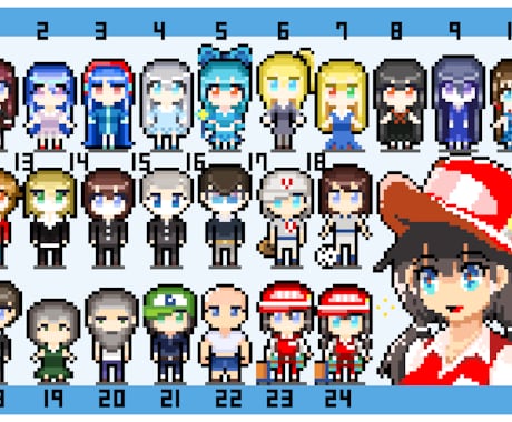 動画やゲーム用のドット絵を書きます レトロ風のドット絵でゲーム制作や動画の素材をつくります イメージ2