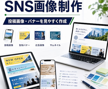 SNS投稿画像・バナーを作成します 投稿画像や告知バナーを見やすく制作 イメージ1