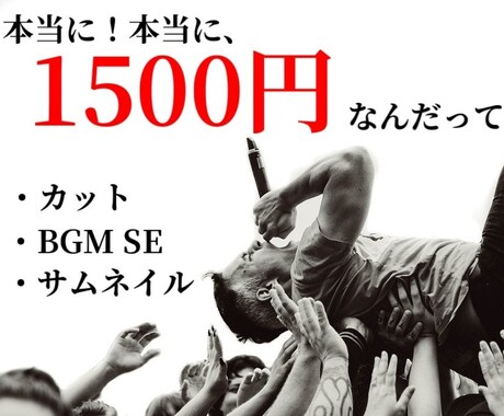 動画編集承ります お試し価格ですべて完結！（¥1,500 イメージ1
