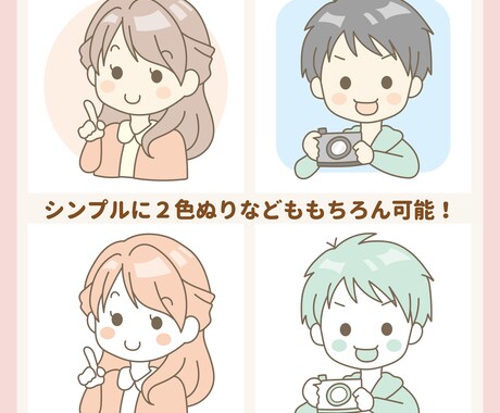 SNSや動画で使えるポップなアイコンお描きします プチ似顔絵としても♪喜怒哀楽など表情差分ももちろんOK！ イメージ2