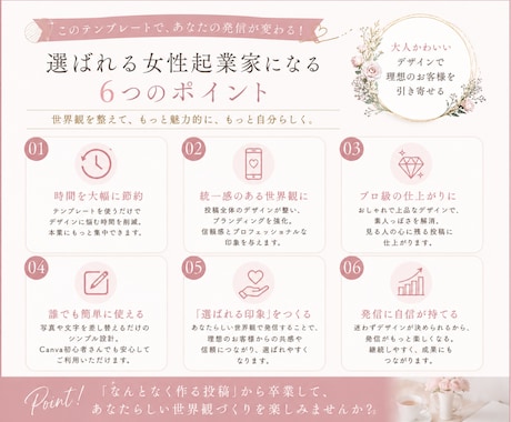 女性起業家向け♡インスタ投稿テンプレ販売します 大人かわいい世界観で選ばれる発信へ♡ イメージ2