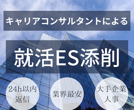 最短12h以内！大手企業の人事がES作成します 長所を見つけて人事に響く、内容重視のES作成します！ イメージ1