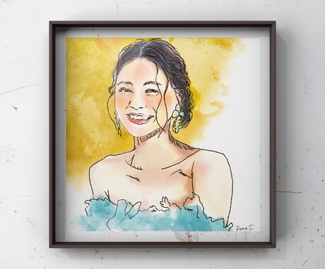 先着6名様Open価格＊天然石カラーで似顔絵描ます 美大出身、心理資格をもつイラストレーターが描くこころのアート イメージ1