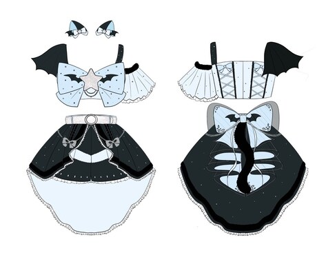 アイドル、コンカフェ衣装のデザイン/製作承ります 衣装デザイン~製作まで承ります☆*。(メンズ可*。) イメージ2