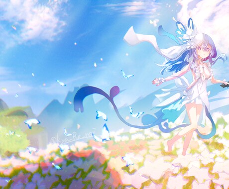 背景込みのキャライラスト描きます 商用利用料込み、複数人イラストも可能！ イメージ1