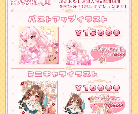 定額プランでキラキラなイラスト制作します 追加料金なしで安心してご依頼可能 イメージ2