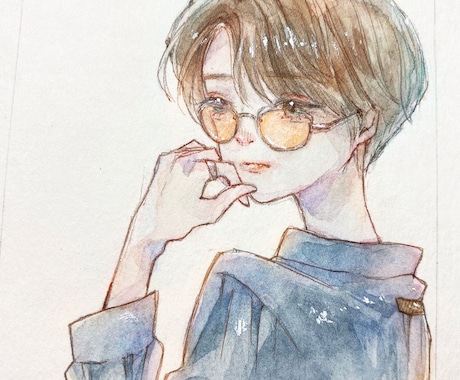 透明水彩で肩上のイラスト作成します ハンドメイド水彩作家がアイコン製作します！ イメージ2